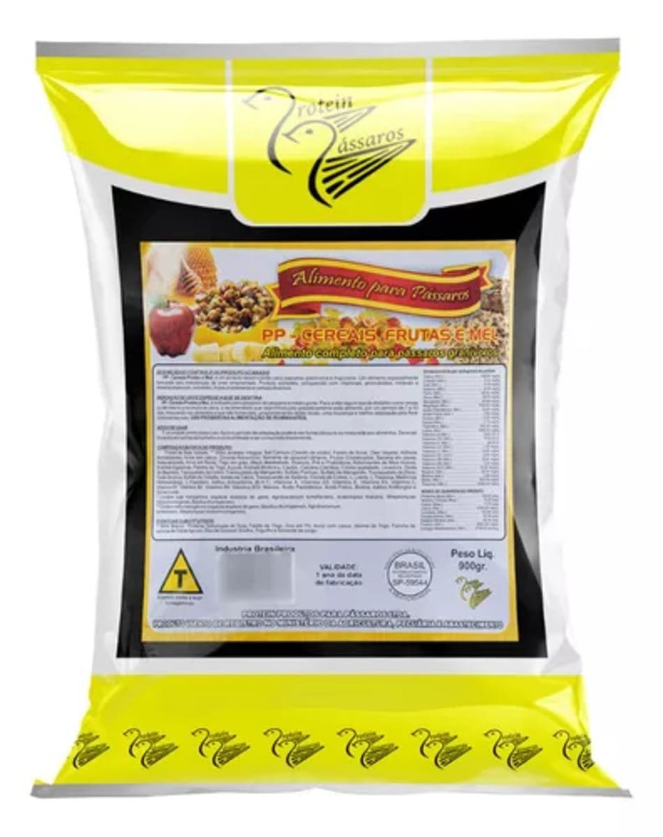 Protein Pp Cereais, Fruta E Mel Para Pássaros - 900g