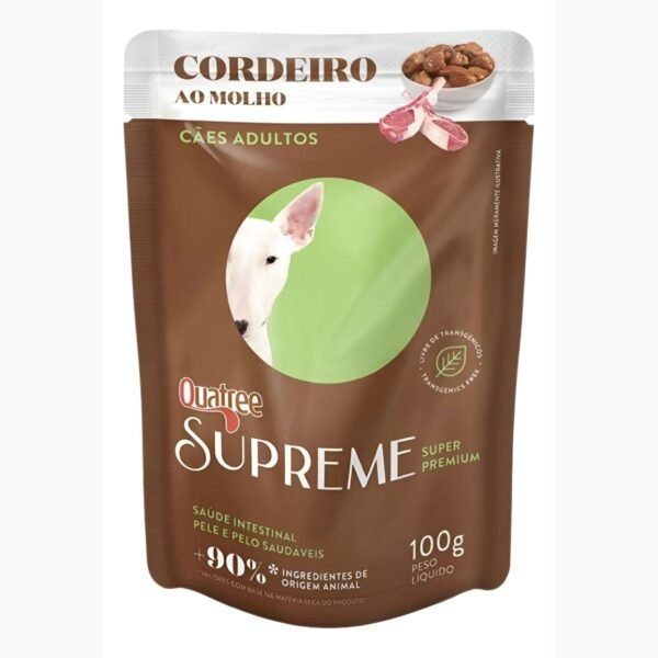689304fd6e7c84db61005a577b34d624.jpg QUATREE SUPREME SACHÊ P/ CÃES ADULTOS CORDEIRO 100G 1UN
