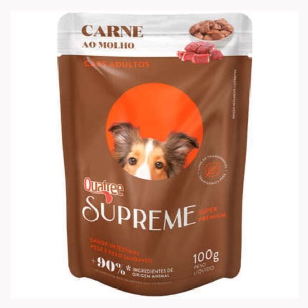 8762e67c5100aefad63404bfd365d80b.jpg QUATREE SUPREME SACHÊ P/ CÃES ADULTOS CARNE 100G 1UN