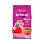 RAÇÃO PARA GATOS WHISKAS FILHOTE CARNE E LEITE 10KG