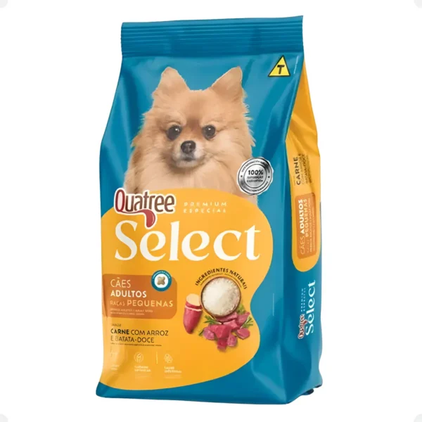 034595a05c7602fb70e9398df40eba0d.webp Ração Quatree Select Cães Adultos Raças Pequenas Carne 1 Kg