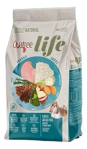 0e5e48b7407bca900bb5b24056cea6b3.webp Ração Quatree Life Cães Adultos Raças Pequenas Frango 3kg