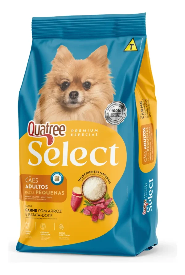 166b9dbd0aff5f054cb1201f30eeaf57.webp Ração Quatree Select Cães Adultos Raças Pequenas Carne 1 Kg