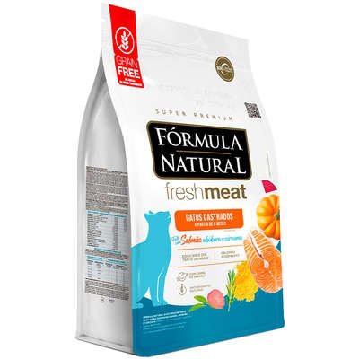 Ração Fórmula Natural Fresh Meat Salmão Gatos Castrados 1KG