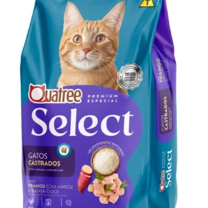 Ração Seca Quatree Select Frango Arroz Gatos Castrados 1 Kg
