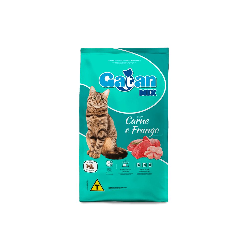 Ração Gatos Adultos Gatan Mix Carne E Frango 10,1kg