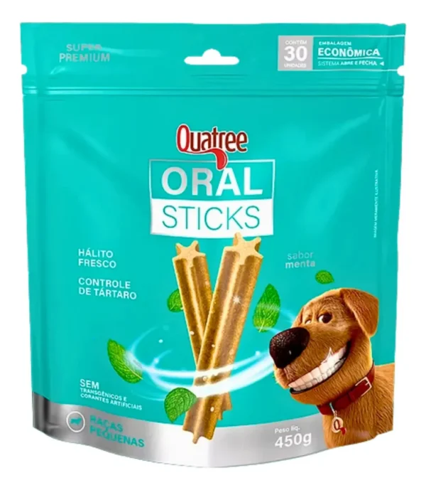 QUATREE ORAL STICKS CAES RACAS PEQUENAS 450G