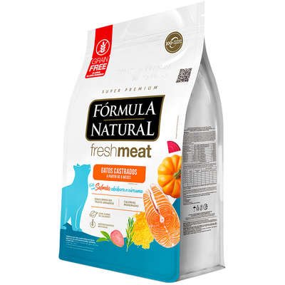 Ração Fórmula Natural Fresh Meat Salmão Gatos Castrados 1KG