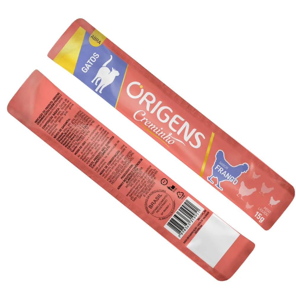 Petisco para Gatos Origens Creminho Frango 1 Unidade 15g - Imagem 2