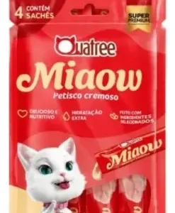 Petisco Cremoso Quatree Miaow Frango 4 Sachês 56g