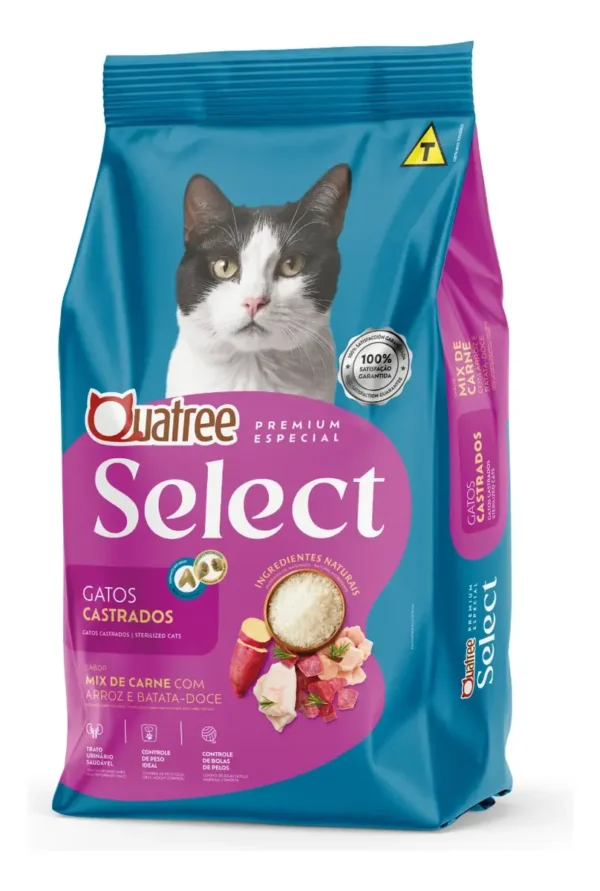 Ração Quatree Select Para Gatos Castrados Mix De Carnes 1kg