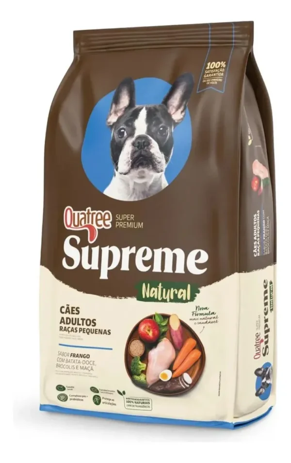 89456a3cba0fd4ce79bf5b8f01e5e017.webp Ração Quatree Supreme Natural Cães Adultos Raças Pequenas 2,5kg