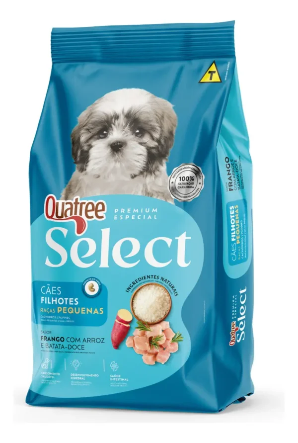 90ddec5915006d55eef5f3d3b18f9904.webp Ração Quatree Select cão Filhote Sabor Frango e Arroz 1kg