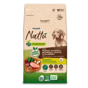 RAÇÃO PREMIER NATTU CAES FILHOTES MANDIOCA 10,1 KG