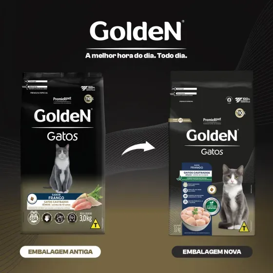 939da85774a9d3add8017f02786511ea.webp RAÇÃO GOLDEN GATOS CASTRADOS SENIOR 1,0 KG